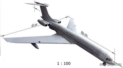 Модель самолета Vickers VC-10 из бумаги/картона
