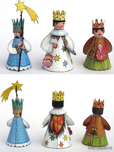 Сборная бумажная модель / scale paper model, papercraft Novoroční tři králové (ABC 1992-8) 