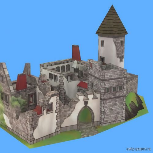 Сборная бумажная модель / scale paper model, papercraft Руины замка / Ruin of Castle / Zricenina hradu (ABC 14/1991) 