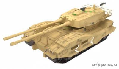 Сборная бумажная модель / scale paper model, papercraft Танк E.F.G.F. M61A5 «Semovente» (Gundam) [Peri Paperhobby] 