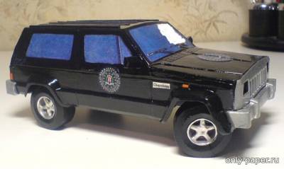 Сборная бумажная модель / scale paper model, papercraft Jeep Cherokee (Левша) 