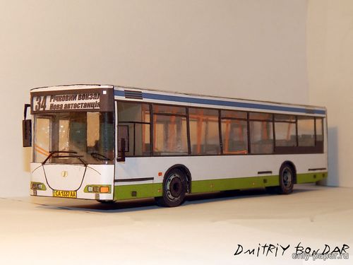 Модель автобуса Jelcz Vecto 125M из бумаги/картона
