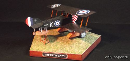 Модель самолета Sopwith Baby N-2071 из бумаги/картона