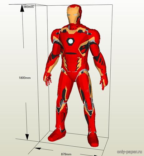 Сборная бумажная модель / scale paper model, papercraft Iron Man Mk 45 
