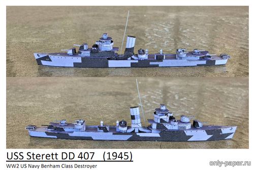 Сборная бумажная модель / scale paper model, papercraft USS Sterett DD407 (Wayne McCullough) 