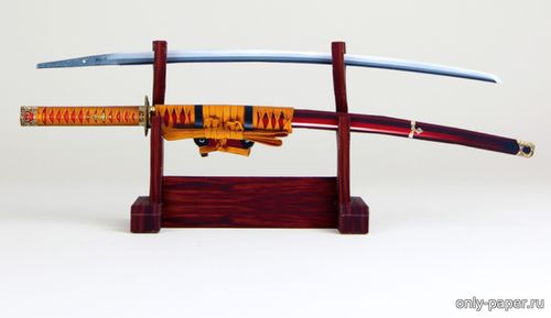 Сборная бумажная модель / scale paper model, papercraft Японский меч: Меч Миказуки Мунечика (Canon) 
