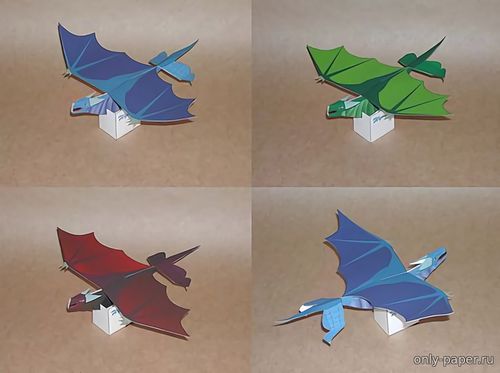 Сборная бумажная модель / scale paper model, papercraft Летающая виверна 