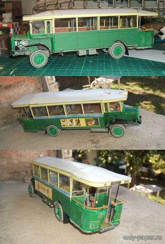 Модель автобуса Renault TN6 из бумаги/картона