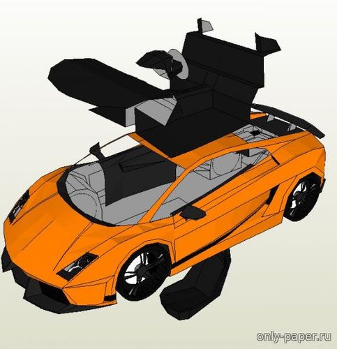 Сборная бумажная модель / scale paper model, papercraft Lamborghini Gallardo Superleggera (John David) 