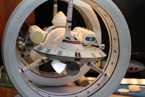 Сборная бумажная модель / scale paper model, papercraft IXS Enterprise - концепт космического корабля NASA с варп-двигателем (David Lukens) 