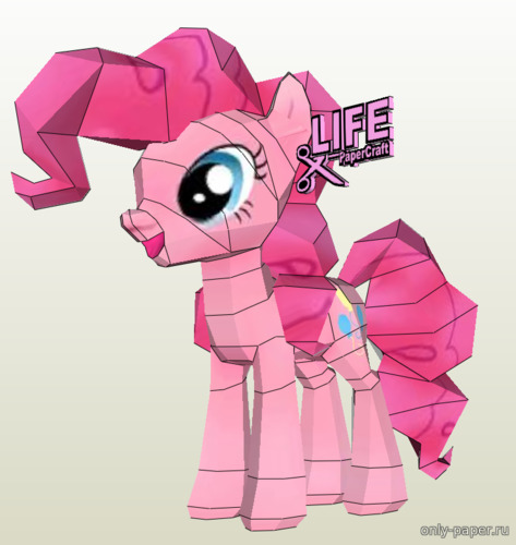 Сборная бумажная модель / scale paper model, papercraft Пинки Пай / Pinkie Pie (My Little Pony) 