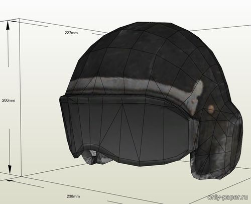 Модель стального шлема из бумаги/картона