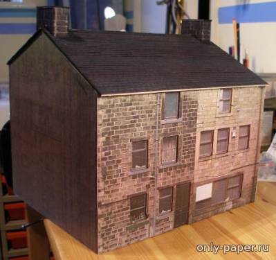 Сборная бумажная модель / scale paper model, papercraft 80 Halifax Road, Todmorden 