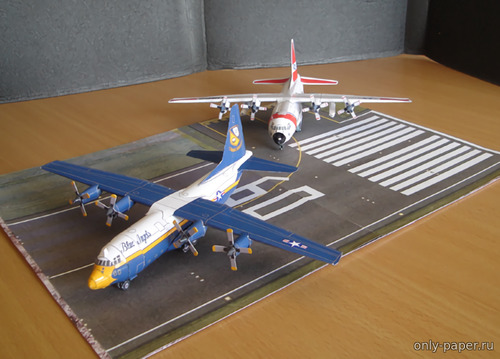 Сборная бумажная модель / scale paper model, papercraft Lockheed C-130 Hercules Fat Albert (Bruno VanHecke) 