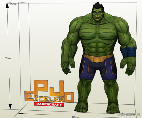 Сборная бумажная модель / scale paper model, papercraft Hulk Amadeus Cho 