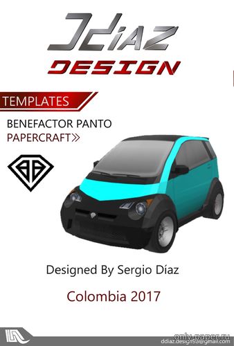 Модель автомобиля Benefactor Panto из бумаги/картона