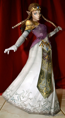Модель фигуры принцессы Зельды из бумаги/картона
