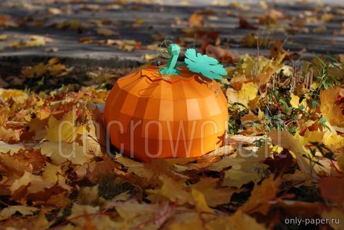 Сборная бумажная модель / scale paper model, papercraft Тыква на канун Дня всех святых (Хэллоуин) / Helloween Pumpkin 