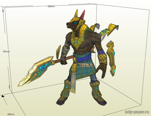 Сборная бумажная модель / scale paper model, papercraft Nasus, the Curator of the Sands (League of Legends) 