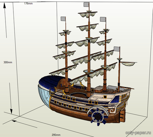 Сборная бумажная модель / scale paper model, papercraft Moby-Dick (One Piece) 