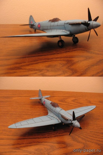 Сборная бумажная модель / scale paper model, papercraft Supermarine Spitfire PR Mk. XIX [Конверсия ModelArt] 
