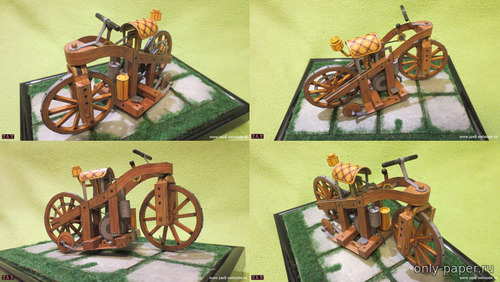 Сборная бумажная модель / scale paper model, papercraft Daimler Reitwagen 