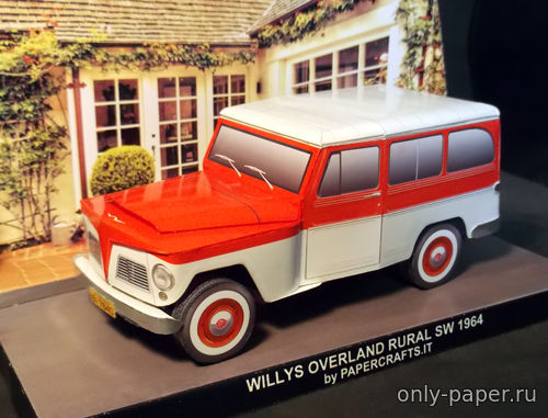 Сборная бумажная модель / scale paper model, papercraft Willys Overland Rural SW 1964 (Paperdiorama) 