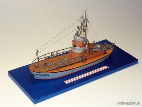 Сборная бумажная модель / scale paper model, papercraft Seenot-Rettungskreuzer "Bremen" (J.F.Schreiber 07781-07783, 1957) 