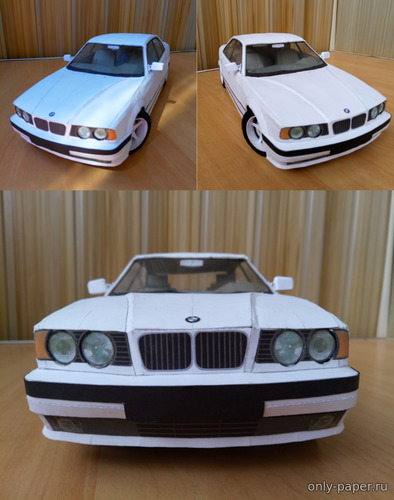 Модель автомобиля BMW 5 E34 из бумаги/картона