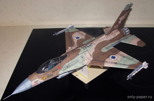 Сборная бумажная модель / scale paper model, papercraft General Dynamics F-16 Fighting Falcon Israel Air Force 