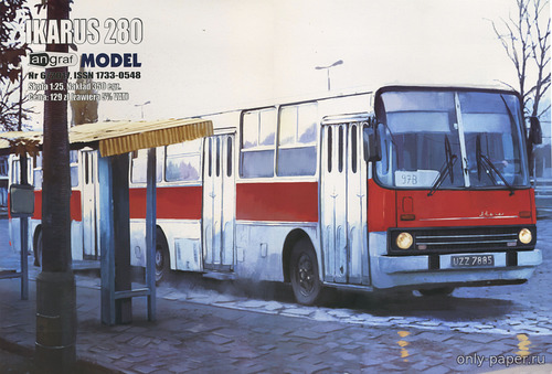 Сборная бумажная модель / scale paper model, papercraft Ikarus 280 (Angraf Model 2017-06) 