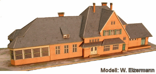 Сборная бумажная модель / scale paper model, papercraft Железнодорожная станция Цингст (Мекленбург-Передняя Померания) / Bahnhof Zingst (Mecklenburg-Vorpommern) 
