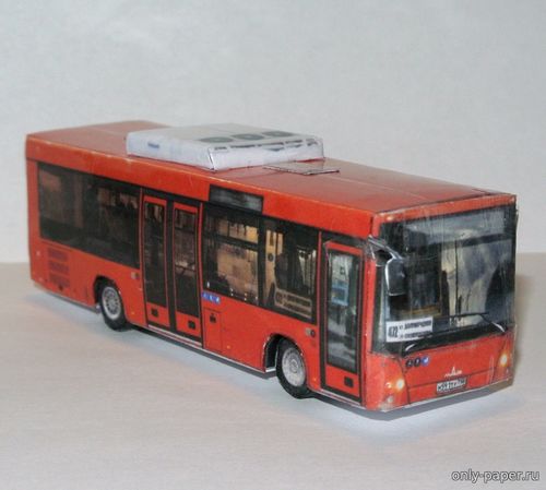 Модель автобуса МАЗ-206.085 из бумаги/картона