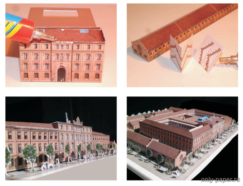 Сборная бумажная модель / scale paper model, papercraft Табачная фабрика / La fabrica de tabacos 
