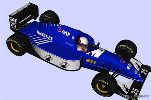 Модель болида Ligier JS39 из бумаги/картона
