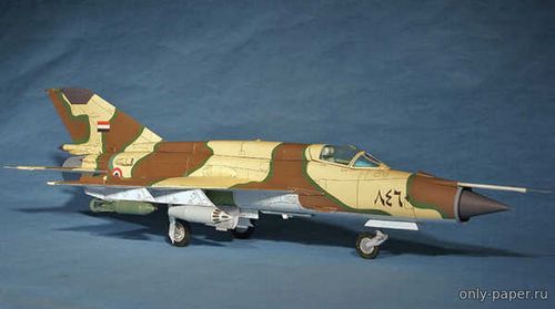 Сборная бумажная модель / scale paper model, papercraft MIG-21MF Egyptian Air Force (Paper Aircraft Models) 