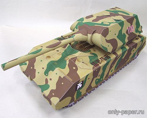 Модель тяжелого танка Maus из бумаги/картона