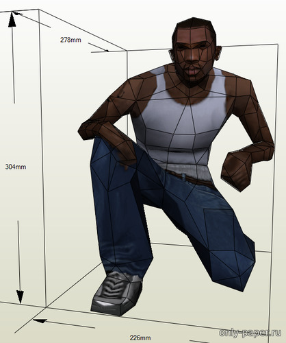 Модель фигуры Карла «Си-Джей» Джонсона из бумаги/картона