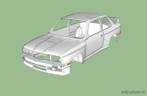 Сборная бумажная модель / scale paper model, papercraft BMW M3 E30 (Кузов) [Silver & Vidim1991] 