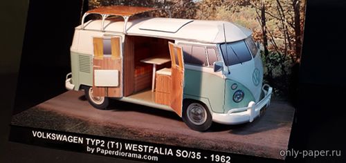 Модель автомобиля Volkswagen Type 2 Westfalia Camper из бумаги/картона