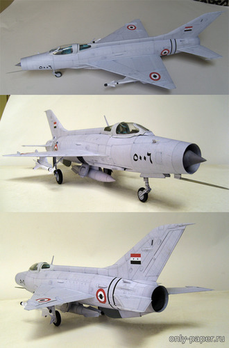Сборная бумажная модель / scale paper model, papercraft МиГ-21Ф-13 ВВС Египта (Inwald Card Models) 