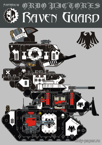 Сборная бумажная модель Raven Guard Deimos Whirlwind Scorpius (Warhammer 40K)