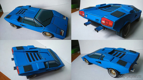 Сборная бумажная модель / scale paper model, papercraft Lamborghini Countach (Алексей Киржаев) 