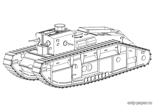Модель танка Mark C Medium RAC из бумаги/картона