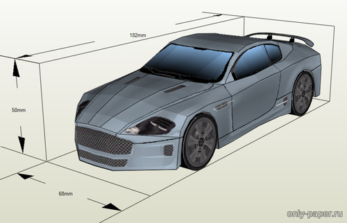 Модель автомобиля Aston Martin DB9 из бумаги/картона