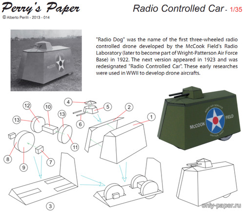 Сборная бумажная модель / scale paper model, papercraft Radio Conrolled Car [Perry's Paper] 