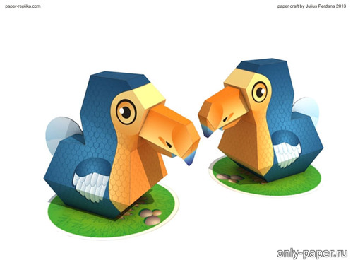 Сборная бумажная модель / scale paper model, papercraft Dodo Bird 