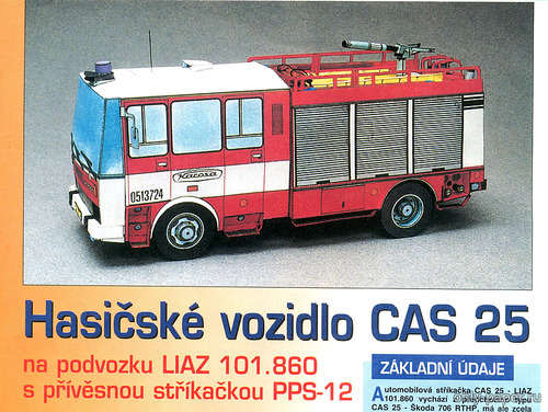 Сборная бумажная модель / scale paper model, papercraft LIAZ 101.860 CAS 25 (ABC 2000 - Stoleti Vystrihovanek 2) 