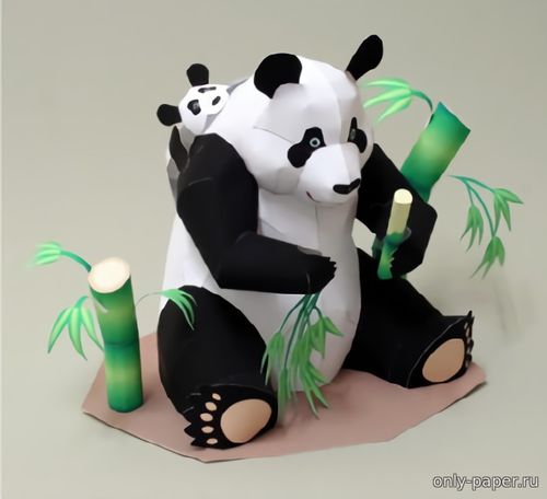 Сборная бумажная модель / scale paper model, papercraft Панда / Panda 