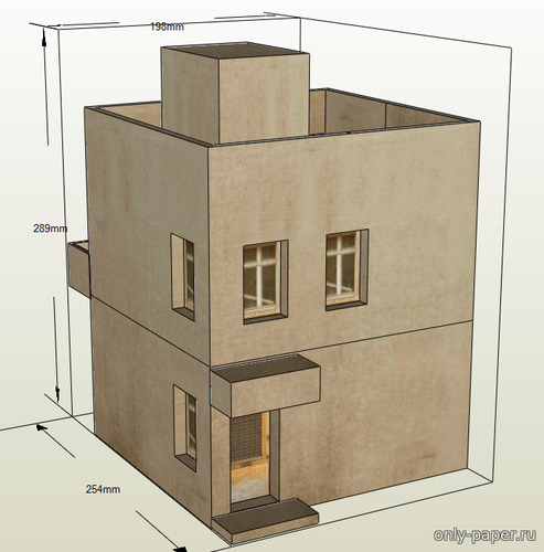 Сборная бумажная модель / scale paper model, papercraft Жилой дом (Ближний восток) [Paper-replika] 